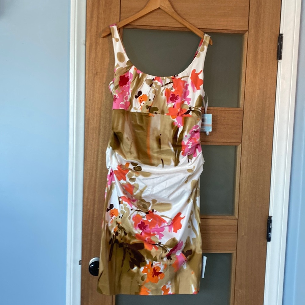 NWT Suzi Chin rouched floral dress sz 12
